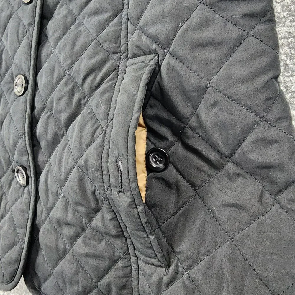 J Jill Vest Womens XS Black Heritage Quilted Button Down Lined Outdoor Hiking - Picture 10 of 16